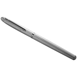 Engine Turned Wave Design Fountain Pen 925 Sterling Silver English Hallmarks