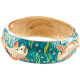 Koi Cuff Bangle Gold Plated Metal Alloy Set With Enamel and Sparkling Austrian Crystals