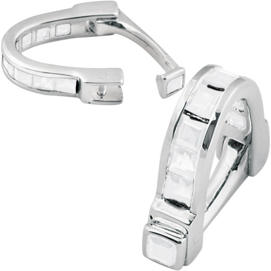 Cubic Zirconia Wrap Around Cufflinks 925 Sterling Silver English Hallmarks Set with Cubic Zirconia