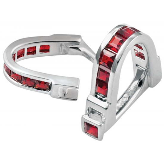 Garnet Wrap Around Cufflinks 925 Sterling Silver English Hallmarks Set with Garnet