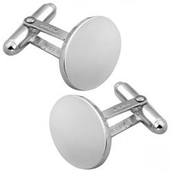 Plain Oval Torpedo Cufflinks 925 Sterling Silver English Hallmarks