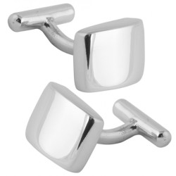 Rectangular Domed Fixed Post Cufflinks 925 Sterling Silver English Hallmarks