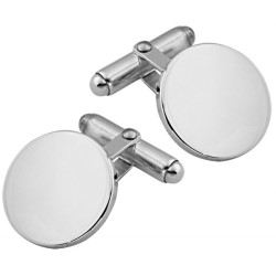 Plain Round Torpedo Cufflinks 925 Sterling Silver English Hallmarks